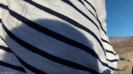 Public teen sex in the convertible car on a way to Las Vegas - Eva Elfie